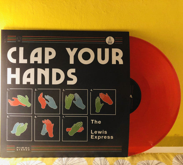 Image of Back Cover of LP - VG/VG - THE LEWIS EXPRESS, Clap Your Hands (ATA Records; ATALP016, UK 2019, Red Vinyl, Limited Edition), Corner of sleeve creased slightly. Shrink-wrap, - 1916435C