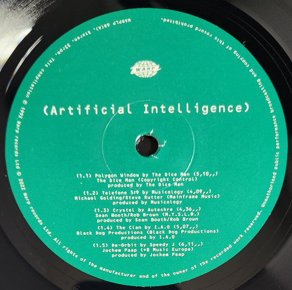 Image of Label Cover of LP - VG+/VG+ - VARIOUS, Artificial Intelligence (Warp Records; WARP LP6R, UK 2022 Reissue, Glossy Gatefold Sleeve), , - 2646263S