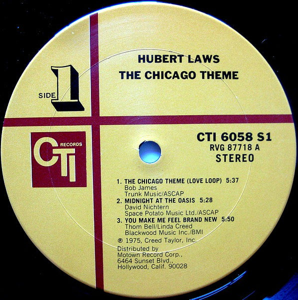 Image of Label Cover of LP - VG+/VG+ - HUBERT LAWS, The Chicago Theme (CTI Records; CTI 6058 S1, US 1975, Gatefold), , - 3626371E
