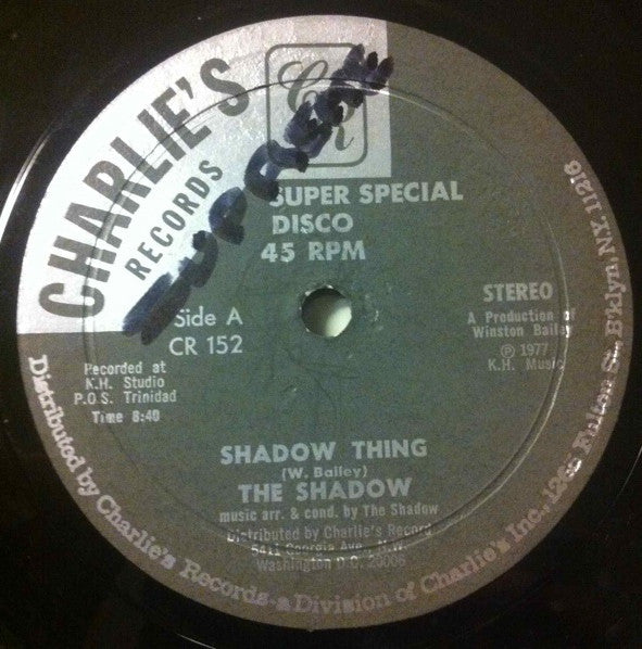 Image of Front Cover of 12" - /G+ - SHADOW, Shadow Thing (Charlie's Records; CR 152, US 1977), Light marks only, plays fine. Black print on light blue labels., - 0845205S