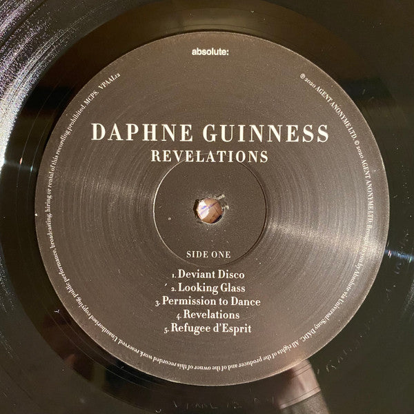 Image of Label Cover of 0825269E: LP - DAPHNE GUINNESS, Revelations (Agent Anonyme Limited; VPAAL12, UK 2020, Gatefold, Inner & 2 Inserts, Numbered Limited Edition) 0134 EX/EX