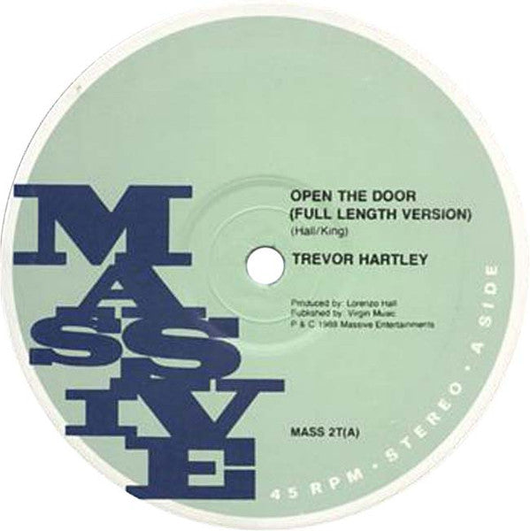 Image of Label Cover of 12" - VG/VG+ - TREVOR HARTLEY, Open The Door / Feel So Fine (Massive; MASS 2T, UK 1988, Picture Sleeve), Lightest of marks. Creasing on sleeve & ringwear., - 4126306E