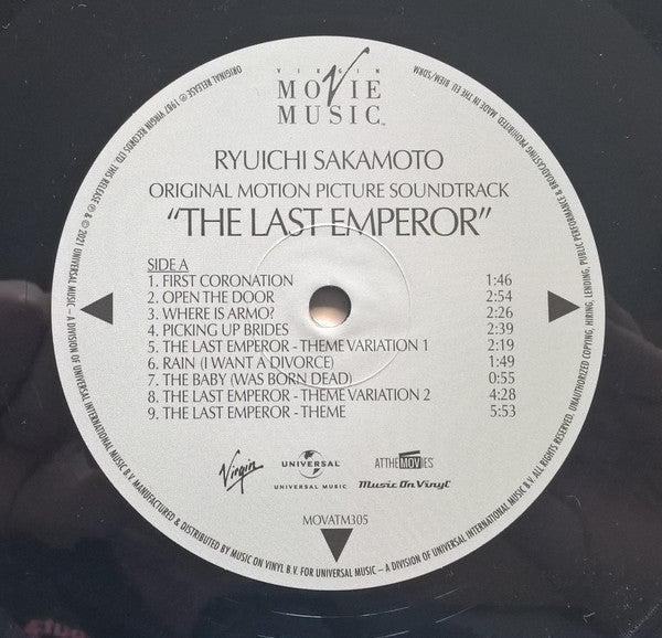 Image of Label Cover of LP - NEW/NEW - RYUICHI SAKAMOTO, DAVID BYRNE AND CONG SU, The Last Emperor (Music On Vinyl; MOVATM305, Europe 2021 Reissue, Insert, 180 Gram Vinyl), , - 1316516C