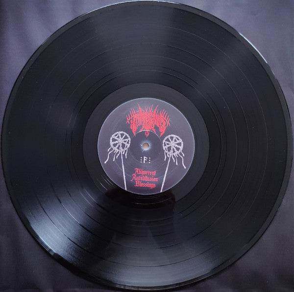 Image of Label Cover of 0925203E: LP - PANZERWAR, Abhorrent Antediluvian Blessings (His Wounds ; NAIL046, Greece 2022, Textured Sleeve, Insert And Label Insert) EX/EX