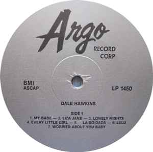 Image of Label Cover of 1015257C: LP - DALE HAWKINS, My Babe (Argo; 1450, Germany 1984, Unofficial Release) Very light marks, top seam split. VG/VG