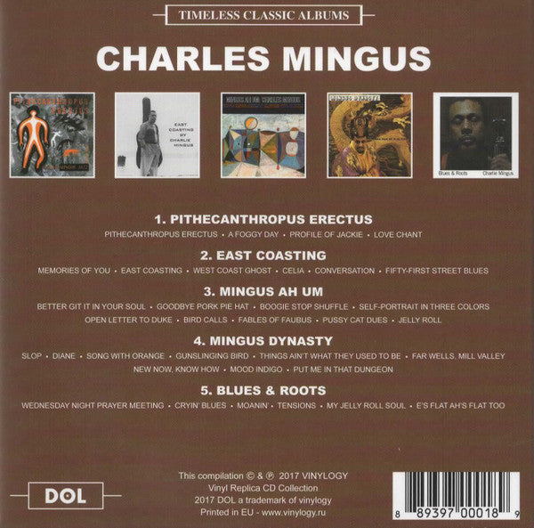 Image of Back Cover of 5xCD - VG+/VG+ - CHARLES MINGUS, Timeless Classic Albums (DOL; DOLCD0045, Europe 2017, Card Sleeve, 5 Inners), , - 1035056E