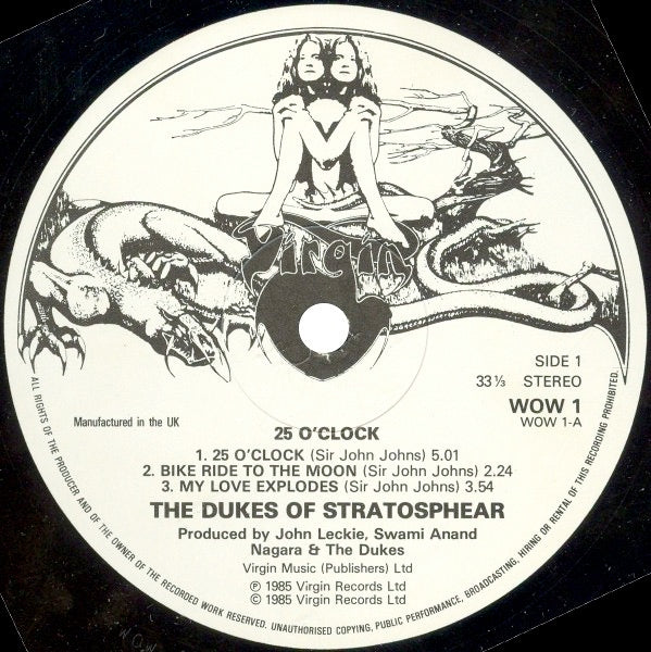 Image of Label Cover of Mini LP - VG+/VG+ - THE DUKES OF STRATOSPHEAR, 25 O'Clock (Virgin; WOW 1, UK 1985, No Barcode), Just a couple of super light hairlines. , - 2516390C