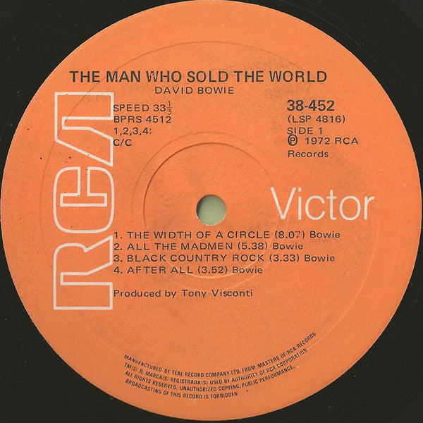 Image of Label Cover of LP - G+/G+ - DAVID BOWIE, The Man Who Sold The World (RCA ; 38-452, South Africa 1972, Laminated Flipback Sleeve), Sticker Damage To Sleeve, Split Spine, Sticker Stuck To Rear, Damage To Sleeve Opening, - 1225253E