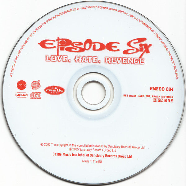 Image of Label Cover of 2xCD - VG+/VG+ - EPISODE SIX, Love, Hate, Revenge (Castle Music; CMEDD 894, UK 2005, Jewel Case), , - 4735261E