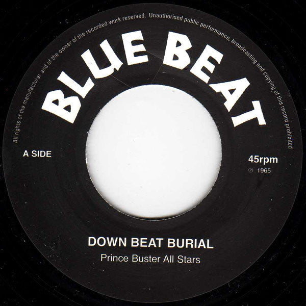 Image of Front Cover of 1315126C: 7" - PRINCE BUSTER ALL STARS, Down Beat Burial / Super Charge (Blue Beat; Blue 001, UK 2013 Reissue) /VG