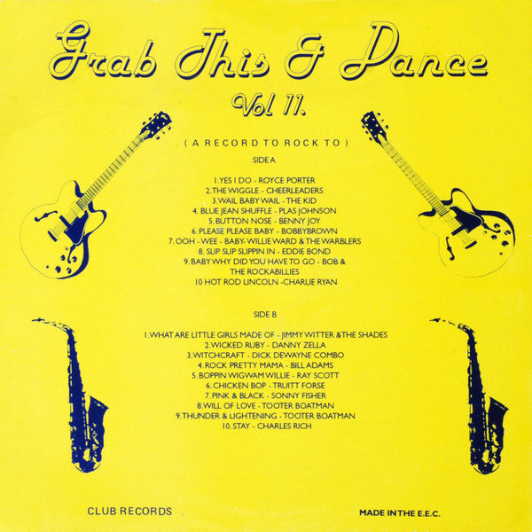 Image of Front Cover of 1445546S: LP - VARIOUS, Grab This & Dance Vol 11. (Club Records; GTDLP 011, Europe ) Hairlines. A few marks on disc. Light edge wear, discolouration and ring wear. VG/VG