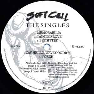 Image of Label Cover of LP - VG/VG - SOFT CELL, The Singles (Some Bizzare; BZLP 3, UK 1986, First Cut B Side), , - 2726210E