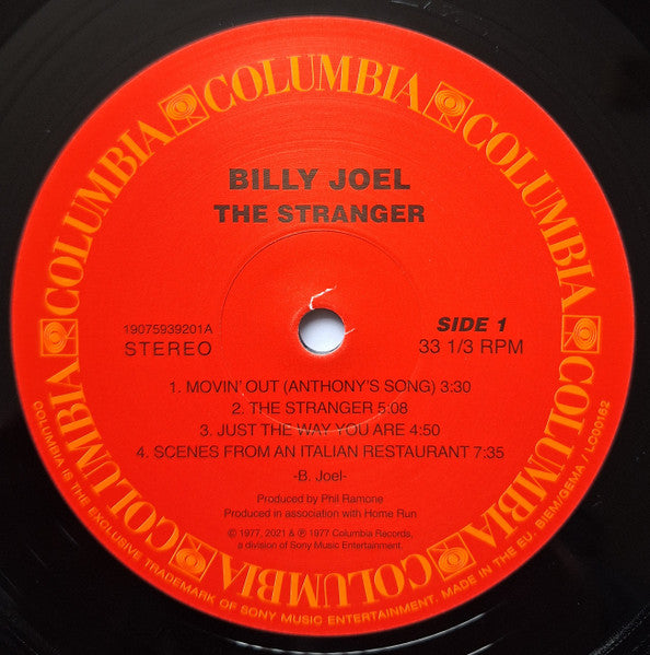Image of Label Cover of LP - NEW/NEW - BILLY JOEL, The Stranger (Sony Music; 19075939201, Europe 2024 Reissue, Inner), , - 1616487C
