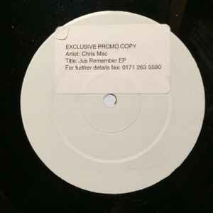 Image of Front Cover of 12" EP - /VG - CHRIS MAC, Jus Remember EP (First Class Records; FC 001, UK 1998), Light hairlines., - 2326070E