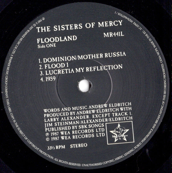 Image of Label Cover of LP - EX/VG+ - THE SISTERS OF MERCY, Floodland (Warner Music UK Ltd.; 0825646077038 / 1, UK 2015 Reissue, Barcoded Sleeve, Inner & Insert), , - 1726069E