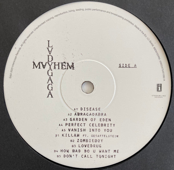 Image of Label Cover of 2xLP - NEW/NEW - LADY GAGA, Mayhem (Interscope Records; 7545108, Europe 2025, Gatefold, 2 Inners, Poster), , - 0656077S