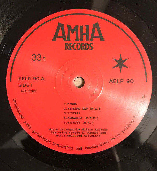Image of Label Cover of LP - VG+/VG+ - MULATU ASTATKE FEATURING FEKADE AMDE MASKAL = * , Ethio Jazz = (Amha Records ; AELP 90, France 2018 Reissue, MPO "V2" Matrix), , - 4146201S