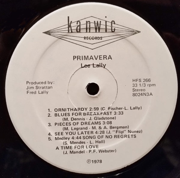 Image of Label Cover of LP - VG/VG - LEE LALLY, Primavera (Kanwic Records; HFS 266, US 1978, Pasteback Sleeve), , - 2015731C