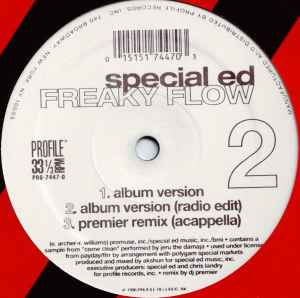 Image of Back Cover of 12" - G+/VG - SPECIAL ED, Freaky Flow (Profile Records; PRO-7447-0, US 1996, Company Sleeve), Sleeve has heavily creased / bent corners, bumps, wear, rip along spine, - 3616373C