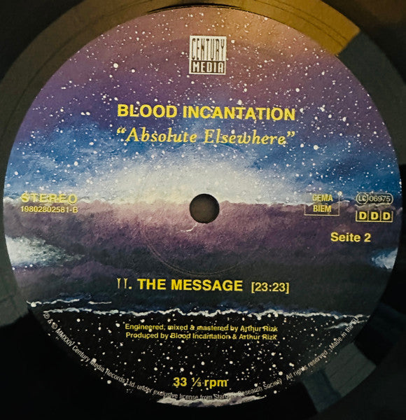 Image of Label Cover of 4655188S: LP - BLOOD INCANTATION, Absolute Elsewhere (Century Media; 19802802581, Europe 2024, Gatefold, Insert, Poster) NEW/NEW
