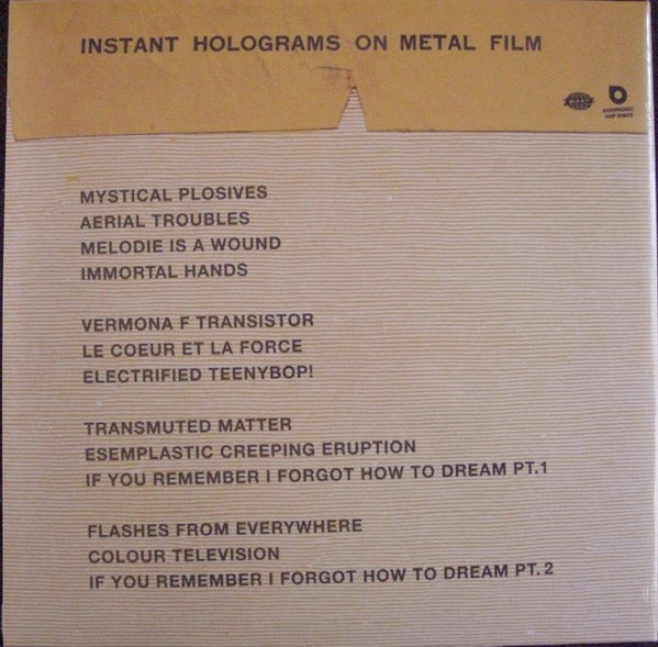 Image of Back Cover of 2xLP - NEW/NEW - STEREOLAB, Instant Holograms On Metal Film (Duophonic Ultra High Frequency Disks; DUHFD46, UK & Europe 2025, Gatefold, 2 Inners), , - 3600023E