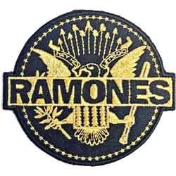 Image of Front Cover of 2255112S: Accessories - RAMONES, Gold Seal Patch (, China ) NEW/NEW