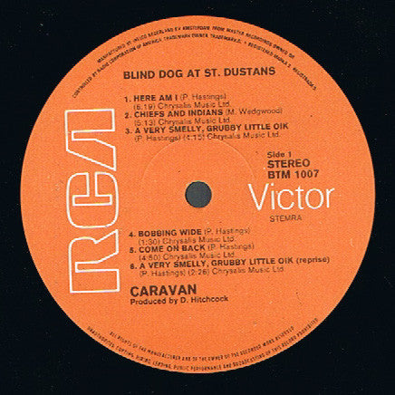 Image of Label Cover of LP - VG/VG - CARAVAN, Blind Dog At St. Dunstans (BTM Records; BTM 1007, Netherlands 1976), , - 1926033E