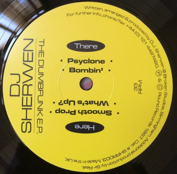 Image of Label Cover of 12" - VG/VG+ - DJ SHERWEN, The Dumbfunk E.P. (Round Records; SHRR003, UK 1997), , - 2445129S