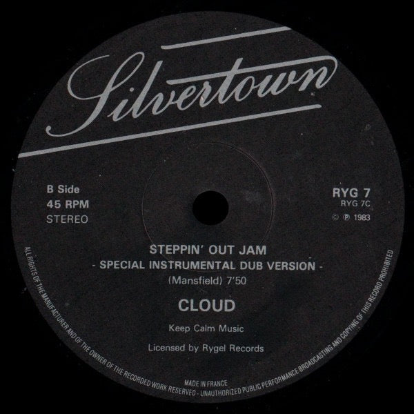 Image of Back Cover of 12" - /VG - CLOUD, Steppin' Out (With You) (Silvertown; RYG 7, UK 1983, Plain Sleeve), Light Marks only., - 2415310C