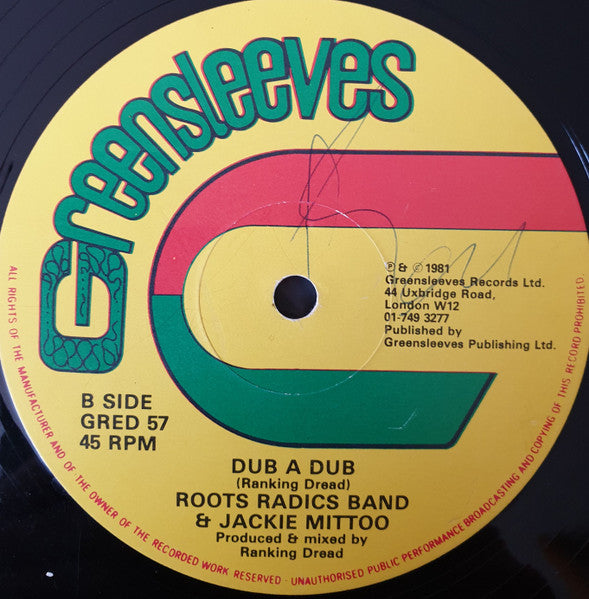Image of Label Cover of 12" - VG+/G+ - RANKING DREAD, Love A Dub (Greensleeves Records; GRED 57, UK 1981, Company Sleeve), Light lines only, clean labels., - 1716258C