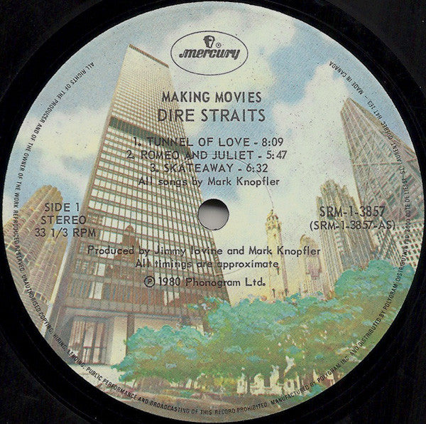 Image of Label Cover of LP - VG/VG - DIRE STRAITS, Making Movies (Mercury; SRM-1-3857, Canada 1980, Inner, Quality Pressing), , - 2616122C