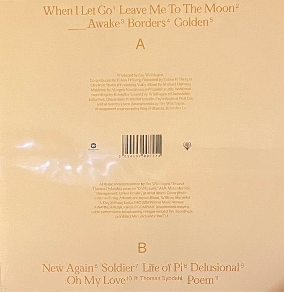 Image of Back Cover of LP - NEW/NEW - FAY HAU WILDHAGEN, Borders (Warner Music Norway; 5054197007224, Europe 2018, Inner), , - 2435099E