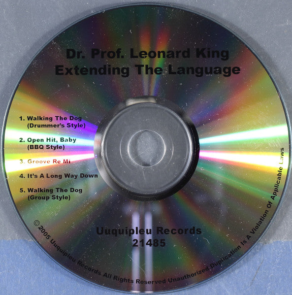 Image of Label Cover of CD - VG+/VG+ - DR. PROF. LEONARD KING, Extending The Language (Uuquipleu Records; 21485, US 2005, Jewel Case), , - 2435160E