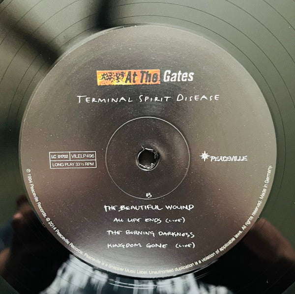 Image of Label Cover of 2525026E: LP - AT THE GATES, Terminal Spirit Disease (Peaceville; VILELP496, UK 2014, Inner) EX/EX