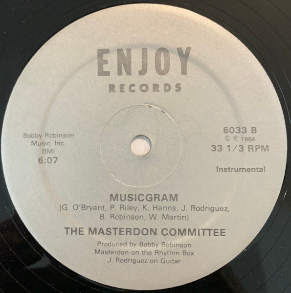 Image of Label Cover of 12" - VG+/VG+ - THE MASTERDON COMMITTEE, Musicgram (Enjoy Records; 6033, US 1984, Company Sleeve), Lightest of marks., - 2545090S