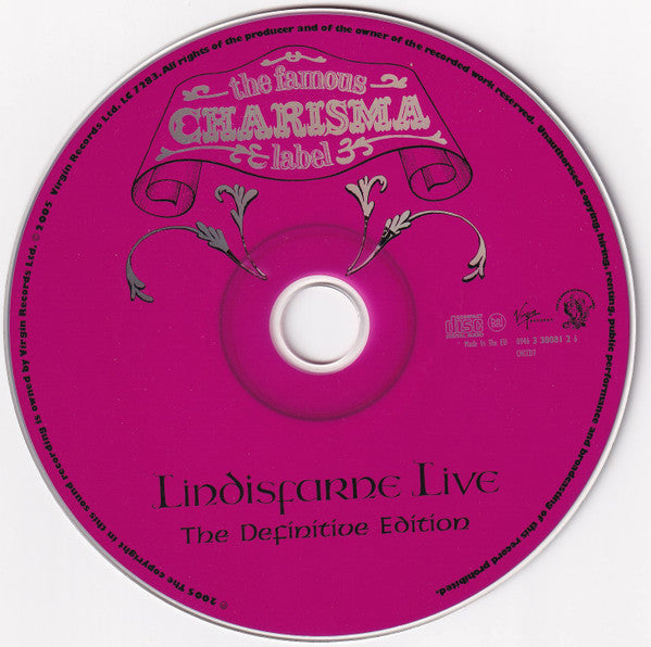 Image of Label Cover of CD - VG+/VG+ - LINDISFARNE, Lindisfarne Live - The Definitive Edition (Virgin; CHCCD7, UK 2005, Jewel Case), , - 2535014E