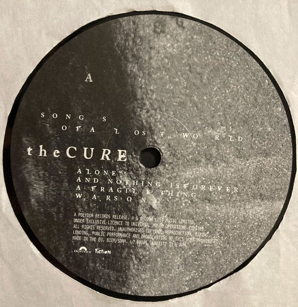Image of Label Cover of LP - VG+/VG - THE CURE, Songs Of A Lost World (Polydor; 6803377, Worldwide 2024, Inner, Optimal Media Pressing. 180 Gram Vinyl), Hairlines, Still In Opened Shrinkwrap With Hype Sticker, - 3446019S