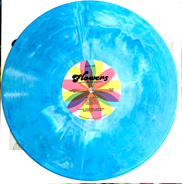 Image of Label Cover of 4735081E: LP - DURAND JONES & THE INDICATIONS, Flowers (Dead Oceans ; DOC367LPC1, UK 2025, Inner, Blue Iceberg Vinyl ) NEW/NEW