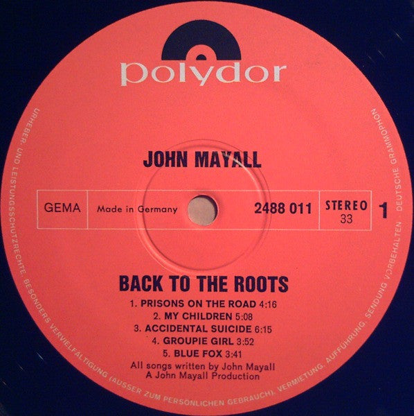 Image of Label Cover of 2645165S: 2xLP - JOHN MAYALL, Back To The Roots (Polydor; 2675 011, Germany 1971, Gatefold) Stickered Sleeve VG/G