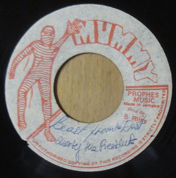Image of Front Cover of 2615576C: 7" - SHORTY THE PRESIDENT, Beast From The East (Mummy; , Jamaica 1970s) /VG