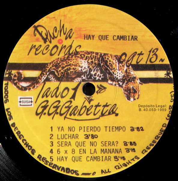 Image of Label Cover of 2745008S: LP - G. G. GABETTA, Hay Que Cambiar (La Ducha Records; OGT-13, Spain 1989, Insert, Argentinean pop rock, was in the backing band of Miguel Abuelo) VG+/VG+