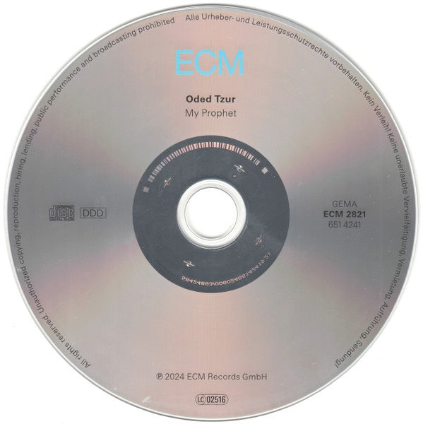 Image of Label Cover of CD - VG+/VG+ - ODED TZUR, My Prophet (ECM Records; ECM 2821, Germany 2024, Card Slipcase with Jewel Case inside), , - 2715146C