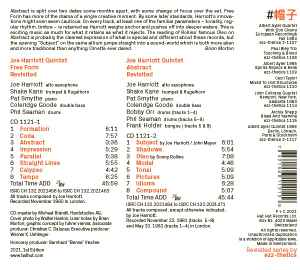 Image of Back Cover of 2xCD - VG+/VG - JOE HARRIOTT QUINTET, Free Form & Abstract Revisited (ezz-thetics; ezz-thetics 2-1121, Switzerland 2021, Gatefold), , - 2835009E
