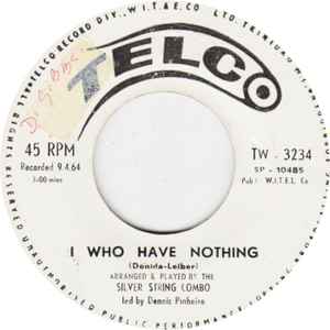 Image of Back Cover of 2825142E: 7" - THE SILVER STRINGS COMBO, Spanish Lace / I Who Have Nothing (Telco; TW - 3234, Trinidad & Tobago 1964) Crackle from press. /VG