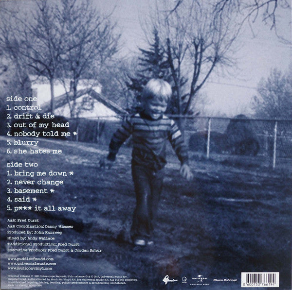 Image of Back Cover of LP - VG+/VG+ - PUDDLE OF MUDD, Come Clean (Music On Vinyl; MOVLP1894, Europe 2017 Reissue, Insert, 180 Gram Vinyl), No MOV stickered outer plastic sleeve, - 1846263S