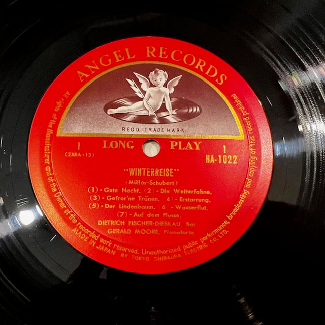 Image of Label Cover of 2xLP - VG+/VG+ - WILHELM FURTWANGLER, PHILHARMONIA ORCHESTRA, GERALD MOORE, Schubert: Winterreise, Mahler: Lieder Eines Fahrenden Gesellen (Angel Records; HA 1022-23, Japan , Box Set, Booklet), Some Scuffs on Back of Box, - 2925140E