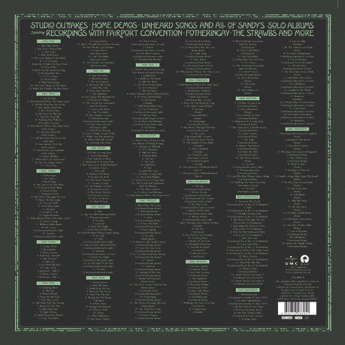 Image of Label Cover of 19xCD - EX/M - SANDY DENNY, Studio Outtakes - Home Demos - Unheard Songs - Complete Studio Recordings (Island Records; 532 869-5, Europe 2010, Promo sticker on bar code, Box Set, Book, Limited To 3000 Copies, Comes With ALL The Postcards And Print Outs), Sealed but shrink is peeling, - 1836116E