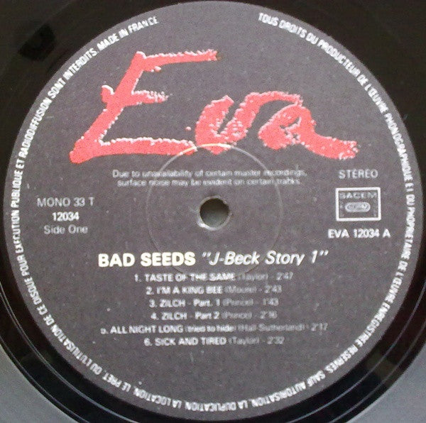 Image of Label Cover of LP - VG+/VG+ - BAD SEEDS, J-Beck Story 1 (Eva; 12034, France 1984), , - 3025243E