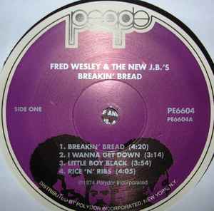 Image of Label Cover of 4715226C: LP - FRED & THE NEW J.B.'S, Breakin' Bread (People; PE 6604, US Reissue) Sleeve still in shrink. Disc has a fair few superficial marks. VG+/G+
