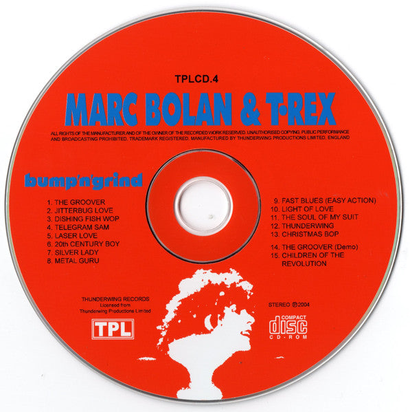 Image of Label Cover of 3055050S: CD - MARC BOLAN & T�REX*, Bump'n'Grind (Thunderwing Records; TPLCD.4, UK 2004) VG+/VG+